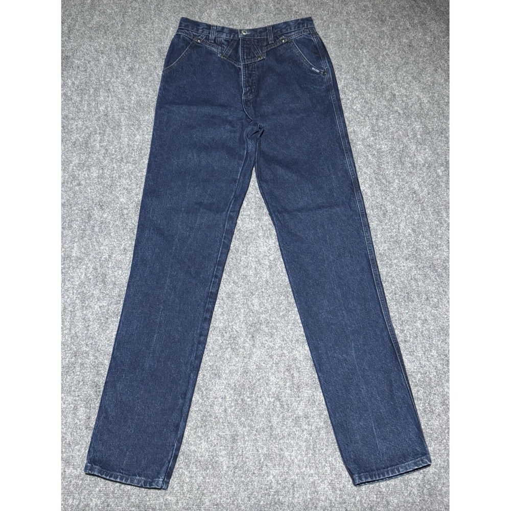VTG Authentic Rockies Jeans Women 28x36 High Rise Western Cowgirl Jeanswear Dark